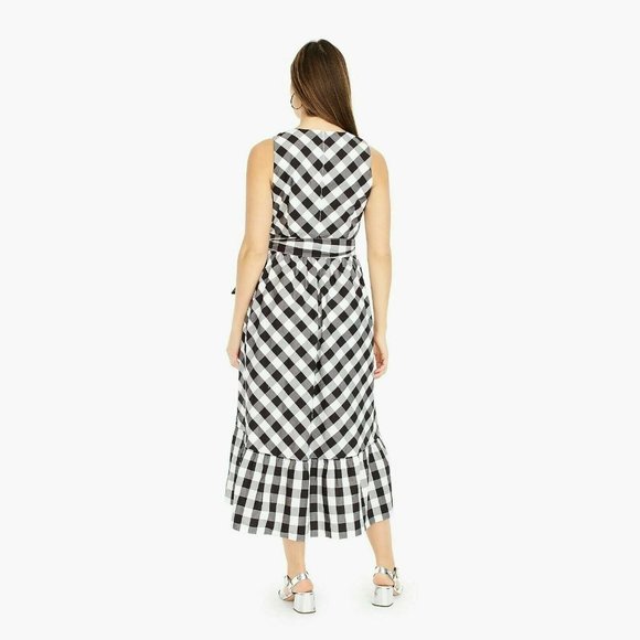 NEW NWT J.CREW Sleeveless faux-wrap dress gingham - Picture 4 of 5